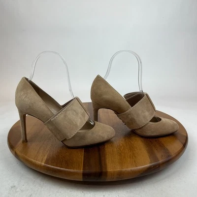 Mujer Valentino Beige Gamuza Medio Lazo Correa Tacones Zapatos de salón Talla EU 35 US 5 Foto 1 de 4