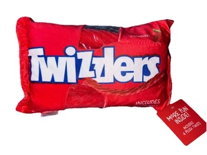 Red TWIZZLERS Candy Pillow Set W/4 Plush Twizzler Twists Inside NWT 16x12” - Picture 1 of 5