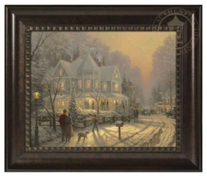 Viñeta enmarcada Thomas Kinkade Holiday Gathering 16 x 20 pinceladas - Imagen 1 de 4