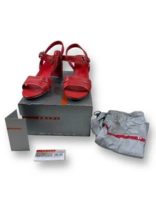 Sandalia Prada Calzature Donna 3XP001 con correas rojas talla 39 EE. UU. 8 - Imagen 1 de 12
