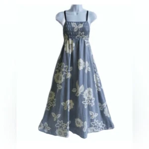 Linen Moulinette Soeurs Anthropologie Maxi Dress Smocked Tube Top Cotton Lining - Picture 1 of 10