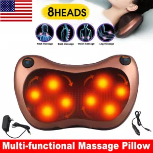 Shiatsu Shoulder Neck and Back Massager Pillow with Heat Deep Kneading Cushion - Picture 1 of 13