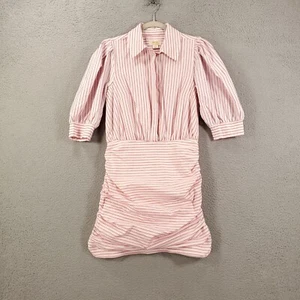 Maeve Dress Womens Small Anthropologie Pink Red White Striped Shift Zip - Picture 1 of 8