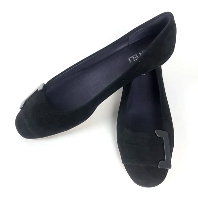 Vaneli Kandis Black Suede Flat Shoes Metallic Accent US Size 6.5 - Image 1 of 4