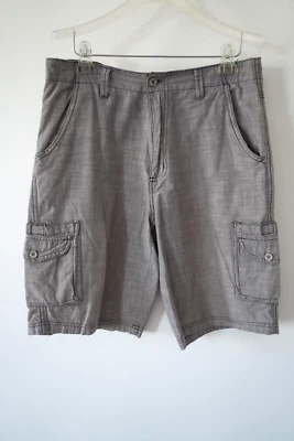 Pantalones Cortos Carga London Fog Gris Claro 100% Algodón Bolsillos Cinturón Trabillas Hombre Relajado 34 Foto 1 de 4