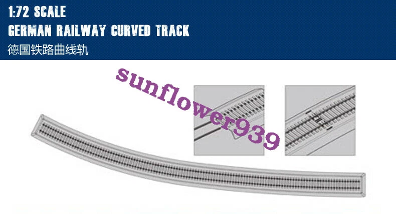hobbyboss 82910 1/72 GERMAN RAILWAY CURVED TRACK RAILWAY CURVED TRACK HB - Image 1 of 4