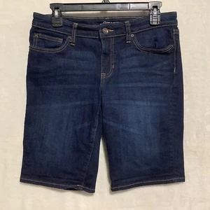 Gap 1969 Denim Bermuda Jean Shorts Womens Size 6R - 28 Dark Indigo Wash Stretch - Picture 1 of 7