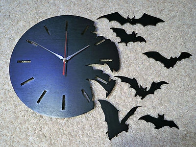 moderne Wanduhr Dekouhr Wanduhren Wandtattoo Wanddeko Fledermäuse - Bild 1 von 4