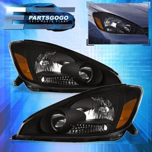 For 04-05 Toyota Sienna Black Amber Replacement Headlights Lamps Left+Right Pair - Picture 1 of 5