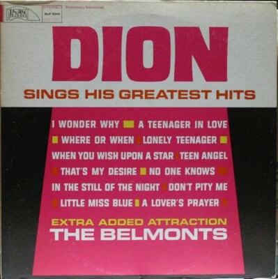 DION Sings His Greatest Hits Laurie SLP 2013 R&B DOO WOP 1962 33RPM - Image 1 of 4