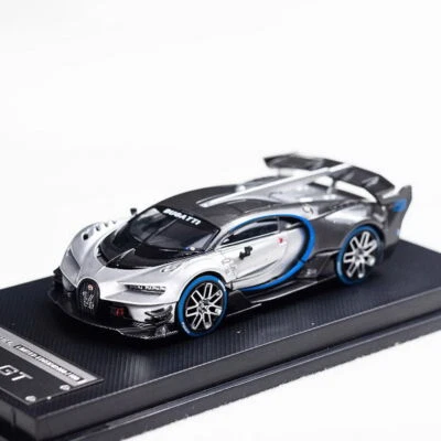 MJ Model 1/64 Scale Bugatti Vision Gran Turismo Silver Diecast Car Model Toy - Image 1 of 4