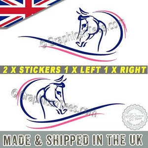 Horse Box Stickers Horsebox Trailer Custom Vinyl Side Graphic Decals Two Colours - Picture 1 of 12