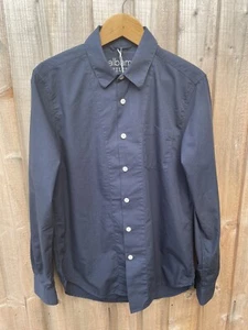 Albam Utility Men’s Shirt Workwear Plain Navy Size Small Poplin Cotton LS Pocket - Picture 1 of 4