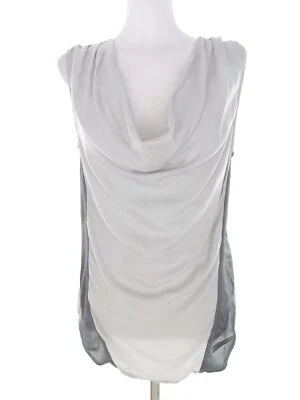 Jasper Conran  T. 10 (38) Gris Blusa Viscosa 100% Sin mangas Asimétrico - Imagen 1 de 4