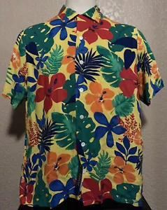 Polo Ralph Lauren Herren Large Viskose mehrfarbig Tropisch Blumen Camp Shirt L - Bild 1 von 12