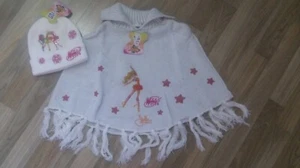 NWT WINX CLUB Girls FLORA STELLA BLOOM Beanie Hat n Poncho Shawl S (4-8 years) - Picture 1 of 12