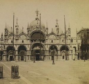 Italien Venedig Markusplatz Markusplatz altes Stereoview Foto 1880 - Bild 1 von 3