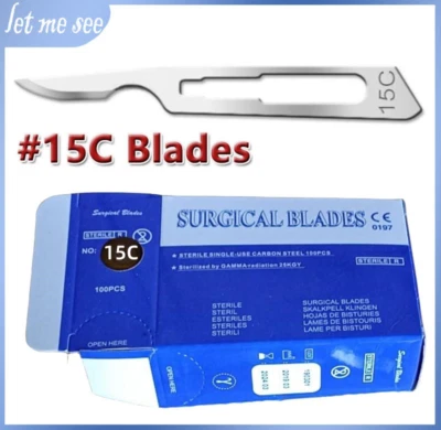 New #15C Carbon Steel Sterile Surgical Scalpel Blades Dental Medical Instruments - Image 1 of 4