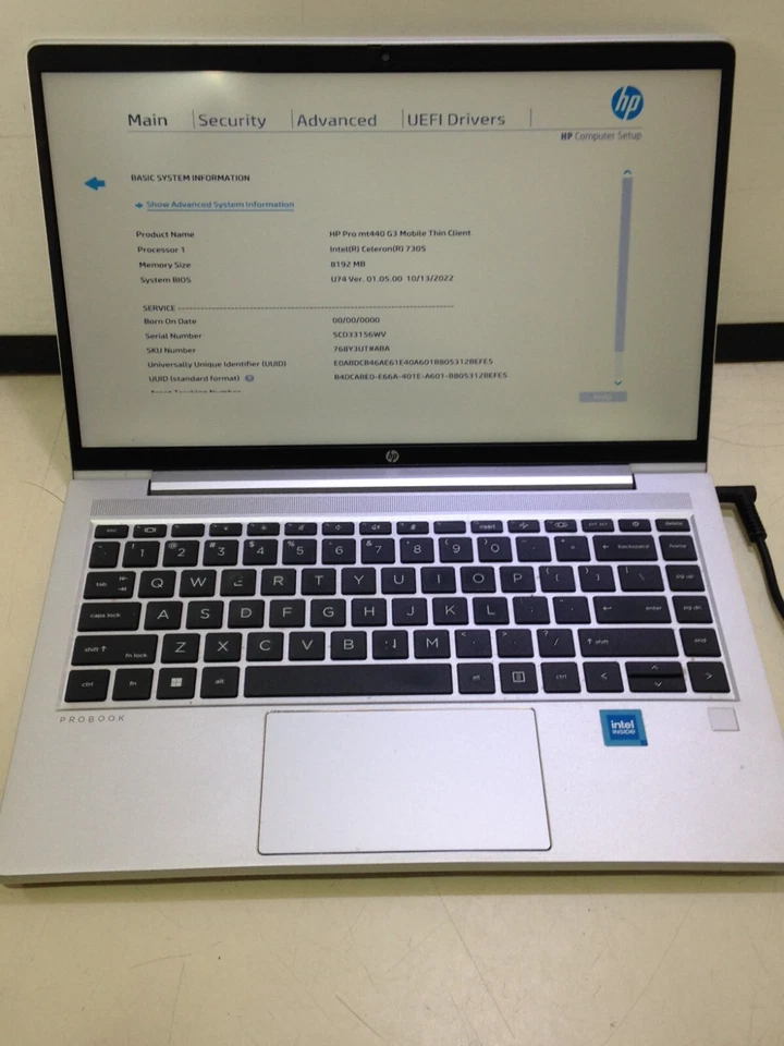 HP PRO MT440 G3 MOBILE THIN CLIENT 14" CELERON 7305 8GB RAM - NO HDD / OS - Image 1 of 4