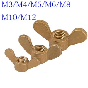 M3 M4 M5 M6 M8 M10 M12 Solid Brass Wing Nut Castellated Thumb Wings NUT Wingnuts - Picture 1 of 3