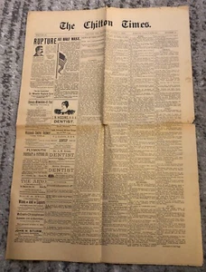 Antique Newspaper Section August 1, 1903 Chilton Times Vintage Original - Picture 1 of 10