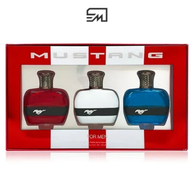 Mustang Juego de 3 Piezas: ROJO, BLANCO Y AZUL - 1 OZ Eau De Toilette Spray Cada CAJA DE REGALO Foto 1 de 2
