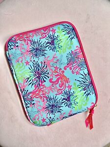 Lilly Pulitzer Neoprene iPad Cover Sleeve Zip Cosure Foam Padded-Blue Pink Green