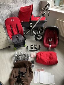 Bugaboo cameleon  Red/ Grey Travel System 3 In 1 Pushchair stroller