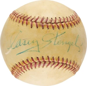 Casey Stengel Signed Single Signed Baseball PSA DNA COA - Picture 1 of 7