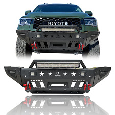 Vijay For 2011-2016 Toyota Sequoia Steel Front Bumper W/Winch Plate&LED Lights