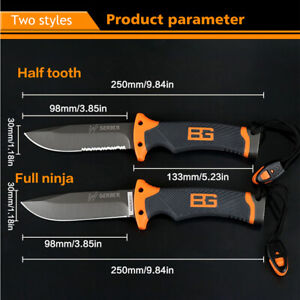 Outdoor Hunting Knife Survival Knife Pocket Knife Emergency Self Defense Tool US