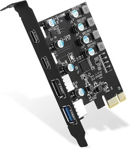 4 Ports USB 3.0 PCI Express (PCIe) Expansion Card (2 USB Type-A and 2 USB Type-C - Photo 1/7