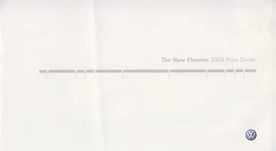 Price List VW Phaeton 2003 - Imagen 1 de 2