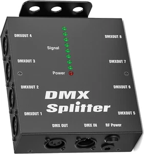 Amplificador de señal divisor DMX de 8 canales inalámbrico DMX512 para control de luz de escenario - Imagen 1 de 8