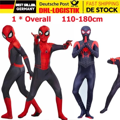 Kinder Erwachsene Karneval Marvel Overall Spiderman Kostüm Spielanzug Cosplay ！！ - Bild 1 von 4