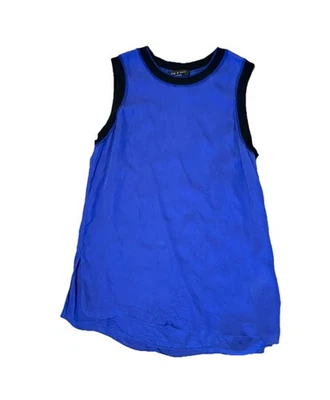 Blusa sin mangas Rag & Bone con timbre de seda talla pequeña púrpura negra Foto 1 de 4