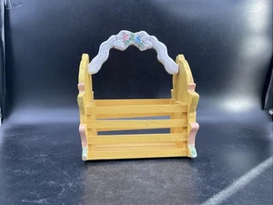 Vtg Hand Painted And Carved Wood & Slat Easter Chick Basket 10 1/4” T 8 1/2” L - Picture 1 of 9