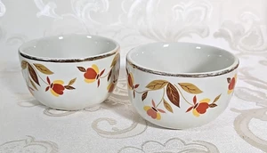 Hall Superior Autumn Leaf 2 custard cups 3 1/2" MCM - Picture 1 of 6
