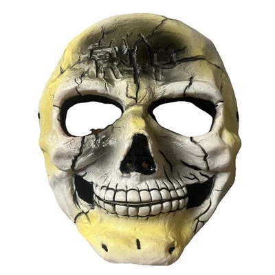 Fun World Vtg Skull Mask Grim Reaper DIV RIP Latex Halloween Horror Spooky Scary - Image 1 of 4