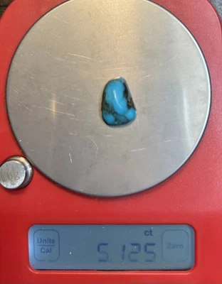 Rare Bisbee Turquoise Cabochon, 5.1 carats, smokey blue, ships from Arizona - Image 1 of 4