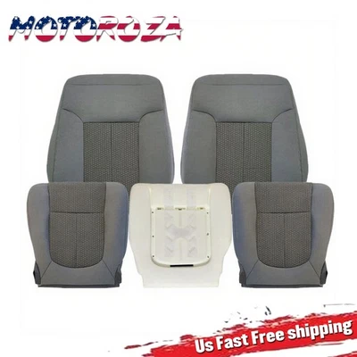 5 x For 2011-2016 Ford F250 F350 XLT Front Cloth Seat Cover Gray & Driver Foam Foto 1 de 4