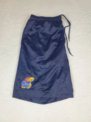 Vintage Nike Team Kansas Jayhawks Blue Drawstring Basketball Shorts Large 32 - Image 1 of 4