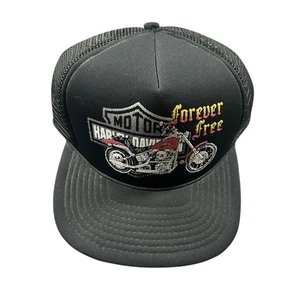 De colección 1980 Harley Davidson Forever Free Trucker Sombrero Malla Espuma Puff Print EE. UU. - Imagen 1 de 9