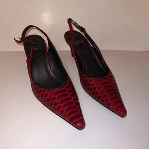 Stuart Weitzman rot Schlangenleder Leder Slingback Absatz Pumps Schuhgröße 6 - Bild 1 von 7