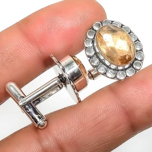 Morganit Quarz Edelstein versilbert Schmuck Manschettenknopf TCL7788-10 - Bild 1 von 4