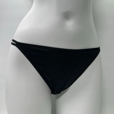 Bragas de bikini vintage NY & CO íntimas de doble cuerda negras talla M Y2K Foto 1 de 4
