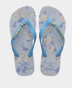 💙 LoveShackFancy X Havaianas Women'sWhisper Blue Top Flip Flops, NIB Size 5/6 - Picture 1 of 1
