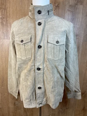 Perry Ellis Men's Tan Suede Biker Jacket Size L - Image 1 of 4