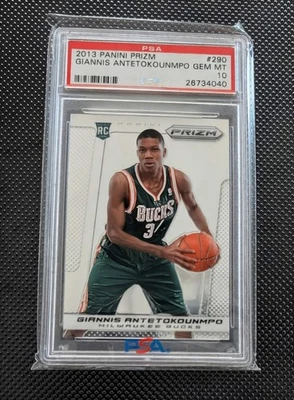2013-14 Giannis Antetokounmpo RC Panini Prizm #290 PSA 10 Milwaukee Bucks Rookie - Image 1 of 2