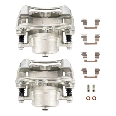 Pair Front Brake Calipers w/Bracket for 06-12 Chevrolet Malibu 06-08 Pontiac G6 - Image 1 of 4